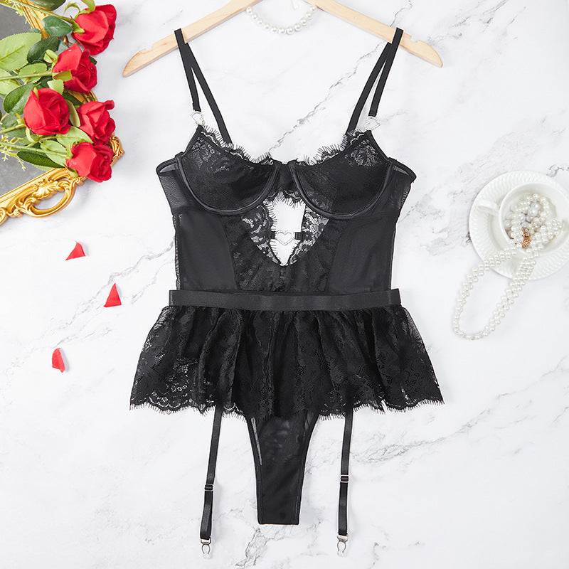 【Sexy clothing】Sexy Seduction Sexy Lingerie Suit Lace Embroidery Valentine's Day Passion Uniform Hot Sale