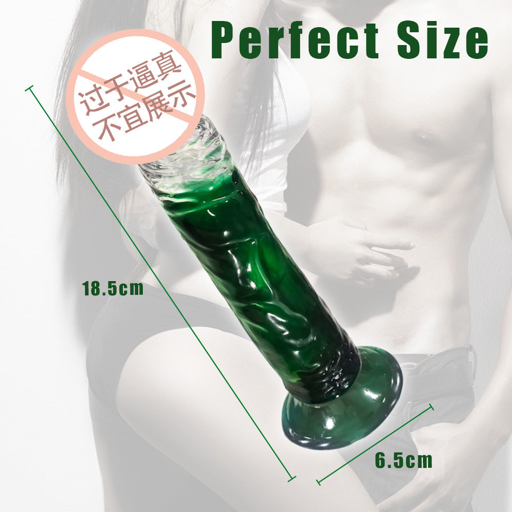 【Toy for women】Gradient Color Simulation Penis Female Stick Sucker Crystal Transparent Dildo for Women Adult Sex Product