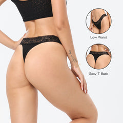 【Underwear】Dias New Panties Cotton Women's Lace Sexy Low Waist Seamless Breathable Invisible Underpants Simple Women's T-Back