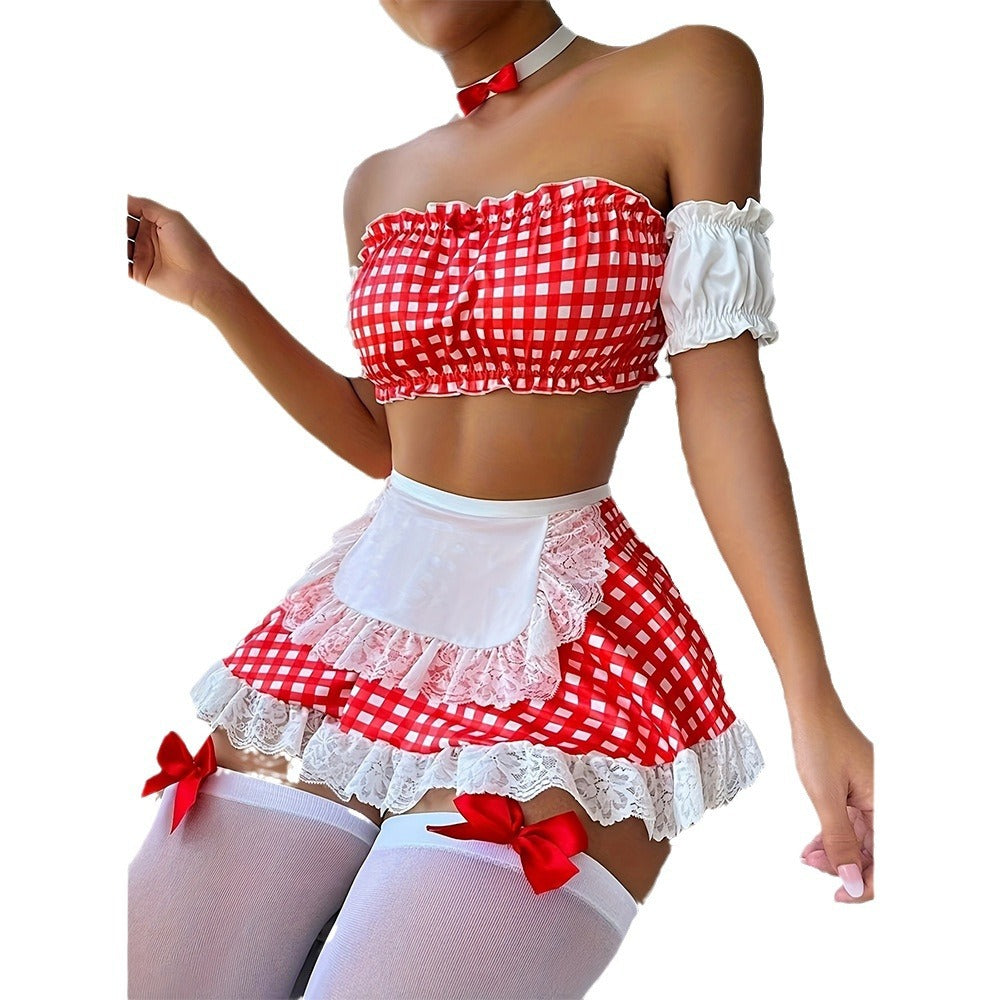 【Sexy clothing】Sexy Seduction Sexy Lingerie4Suit Passion Uniforms Maid Costume Hot Sale