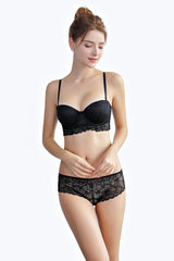 【 Underwear】1710 Foreign Trade Underwear European and American Lace Half Cup Bra Set