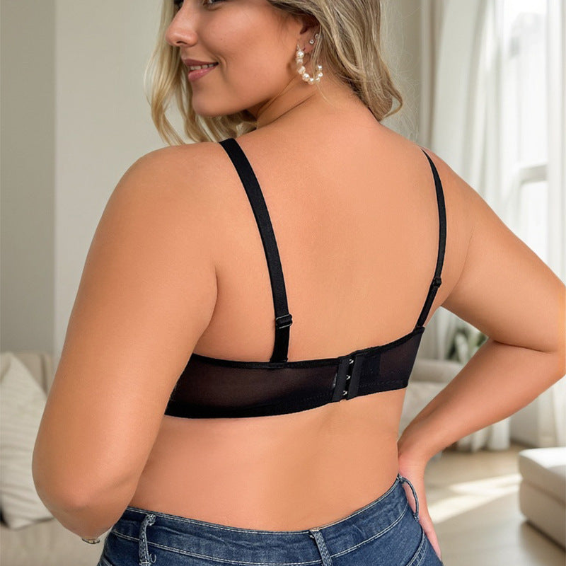 【Underwear】Plus Size Thin Bra Beauty Back Sexy plus Size Underwear Push up plus Size plus Size Bra