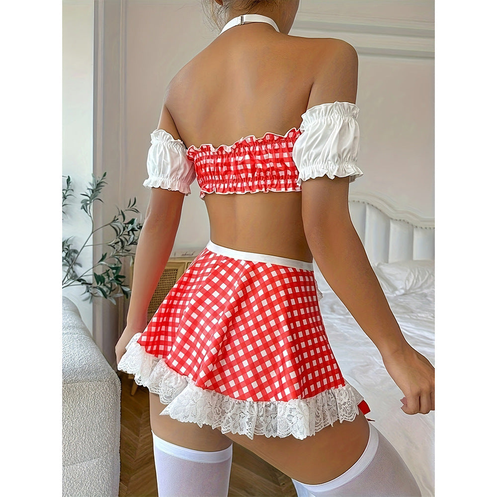 【Sexy clothing】Sexy Seduction Sexy Lingerie4Suit Passion Uniforms Maid Costume Hot Sale