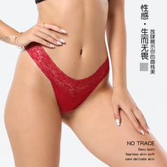 【Underwear】Dias New Panties Cotton Women's Lace Sexy Low Waist Seamless Breathable Invisible Underpants Simple Women's T-Back