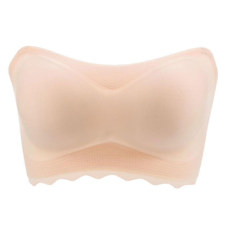 【Underwear】 Strapless Bra plus Size FatmmPush up Anti-Slip Oversized Chest Thin Tube Top Tube Top Invisible Nude Bra Underwear for Women